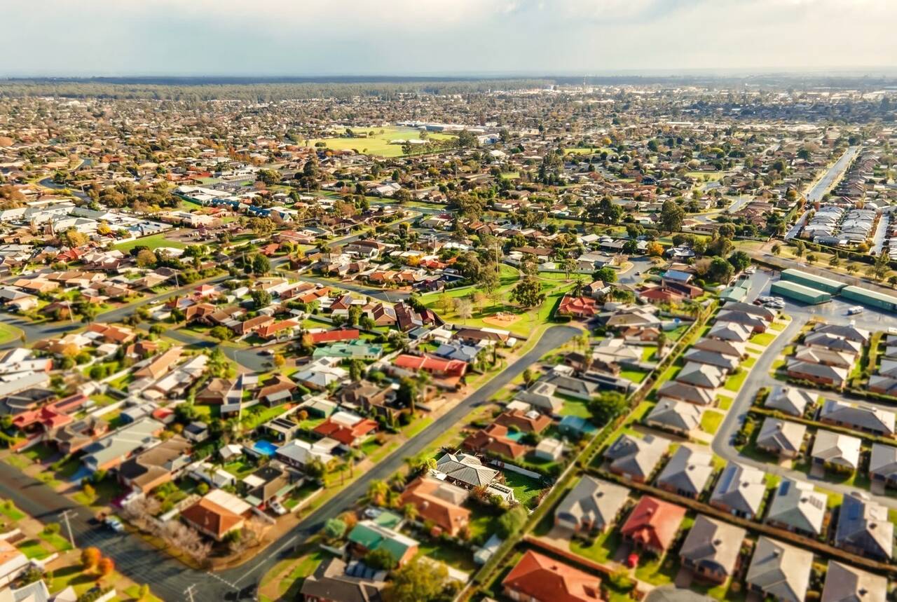 Shepparton's suburbs from the air